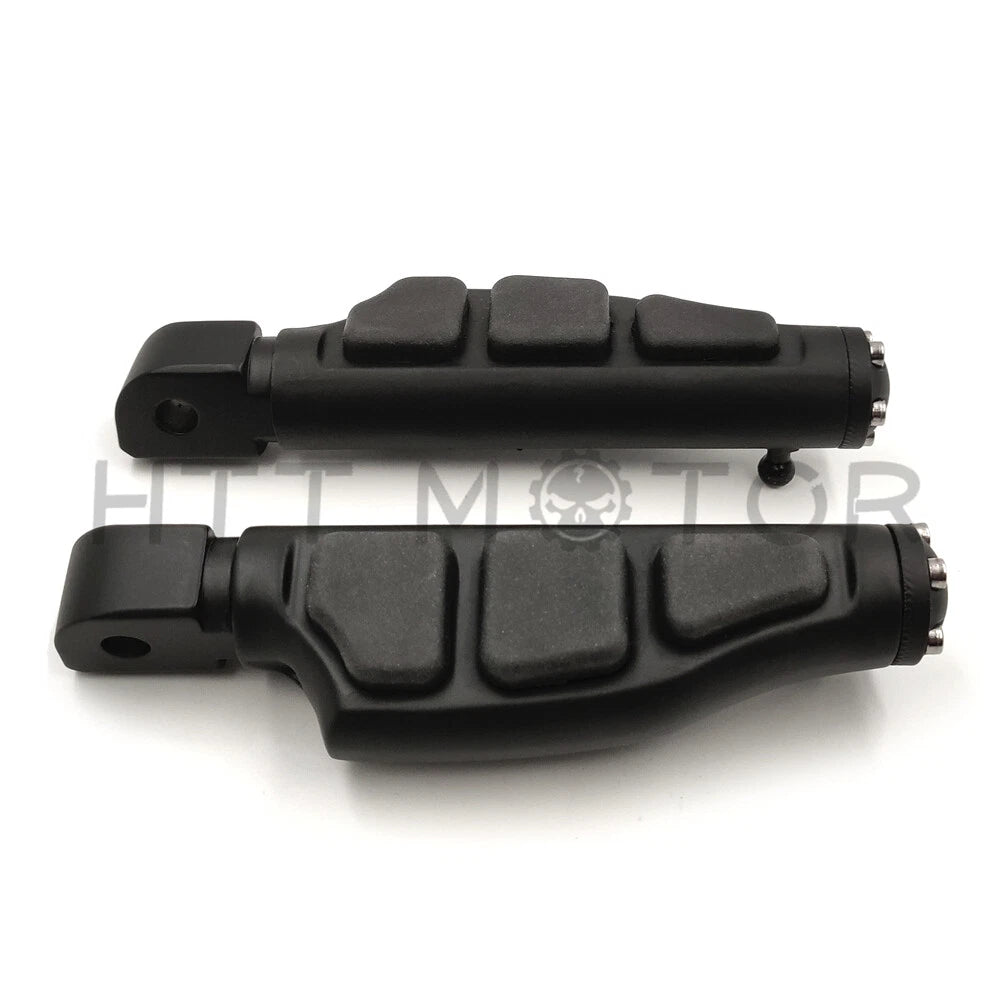 Black Flat Wing Footpegs for Harley Softail Fat Boy FLFB, Fat Bob (2018–2023)