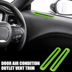 2 x Door Air Condition Outlet Vent Trim for Dodge Challenger (2015-2019) Green