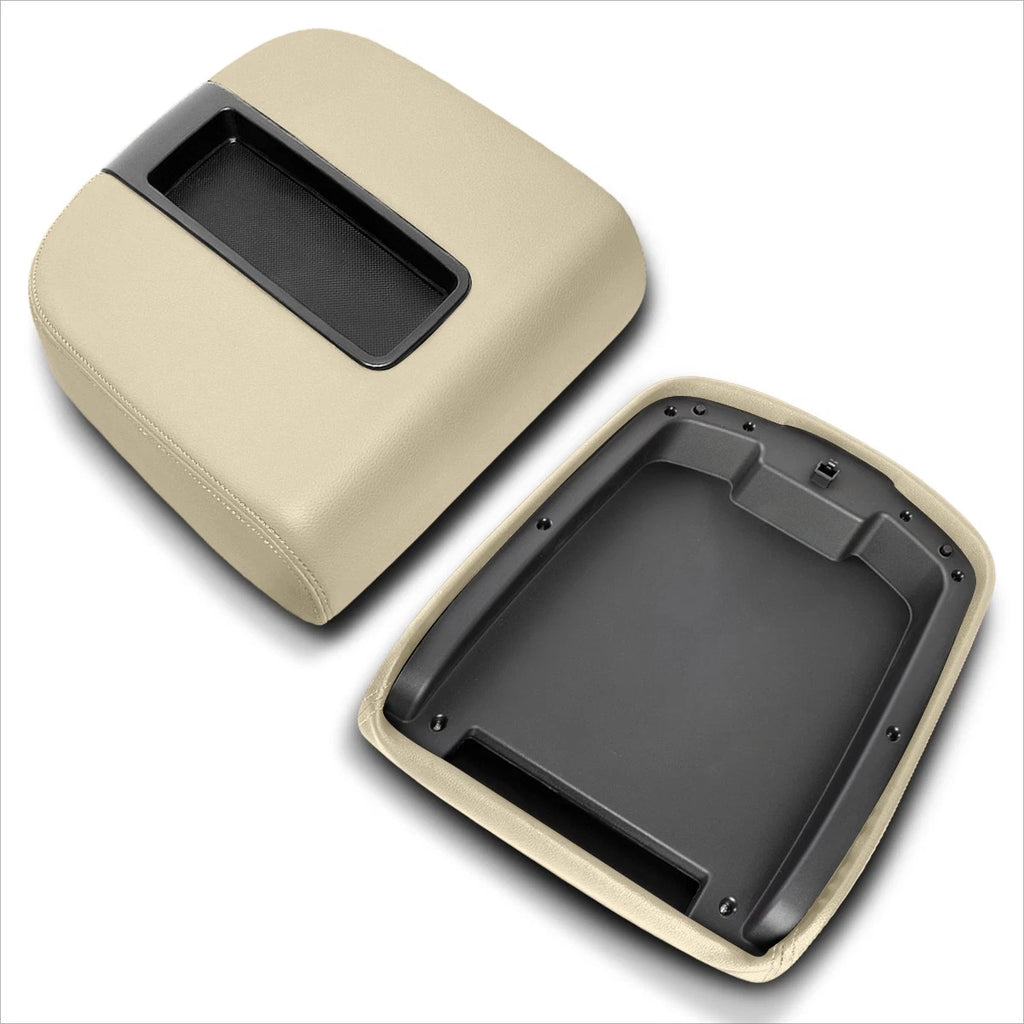 Tan Leather Center Console Lid Arm Rest Cover for Silverado/Sierra (2007–2014)