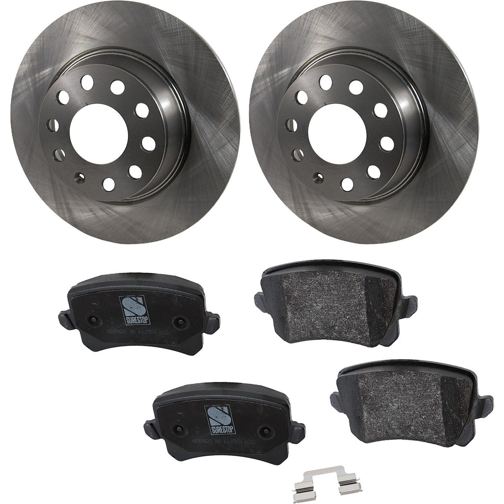 Brake Disc Rotors and Pads Kit for VW Tiguan, CC, Audi Q3