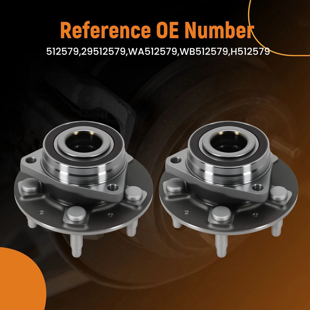 Pair Front Wheel Hub Assembly for Buick Envision (2019) 512579 29512579 5 Bolt