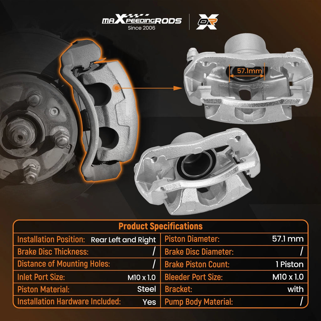 2X Front Brake Calipers w/ Bracket for Honda CR-V, Element (All Engines)