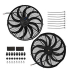 2X Slim Electric Cooling Fans 16" 120W 12V Universal Fitment
