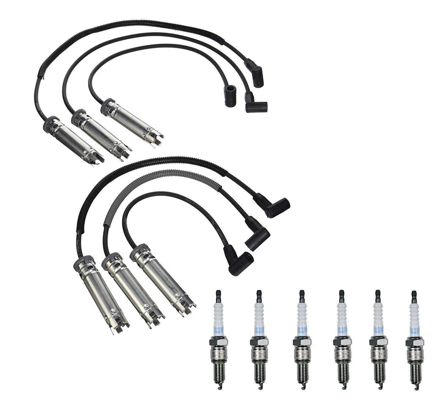 Denso 7mm Wire Set & 6 Platinum TT Spark Plugs for Chrysler Dodge Plymouth