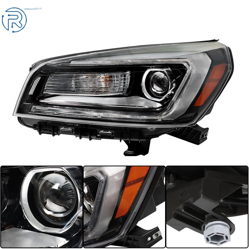 Left Black Halogen Projector Headlight Assembly for GMC Acadia (2013-2016)