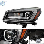 Left Black Halogen Projector Headlight Assembly for GMC Acadia (2013-2016)