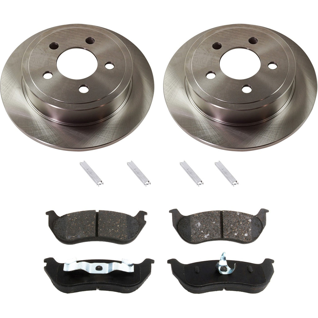 Rear Brake Disc Rotor and Pad Kit for Jeep Liberty, Wrangler (2003–2006)