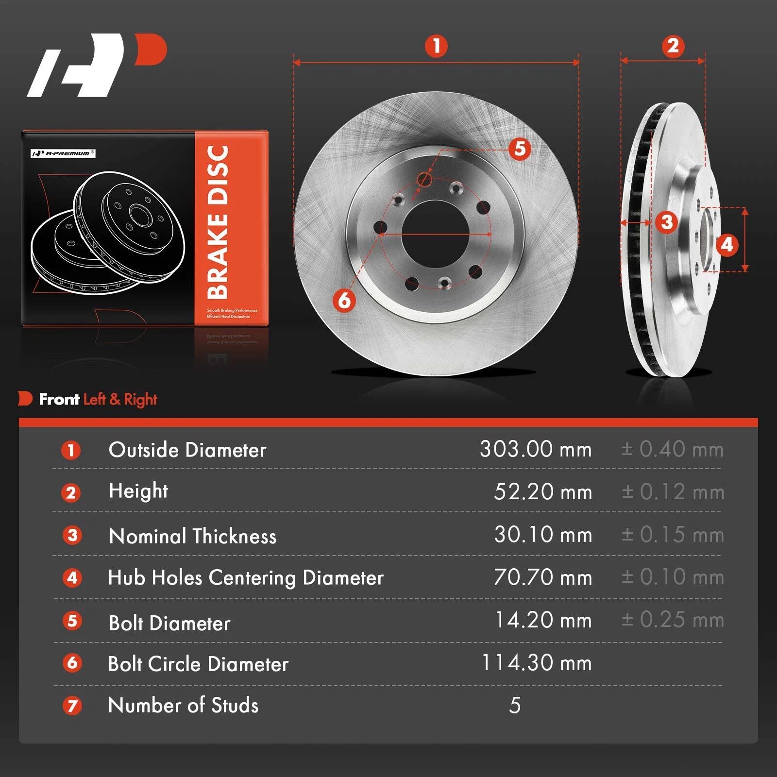 Front Disc Brake Rotors for Chevy Impala, Buick Lucerne (2006-2013)