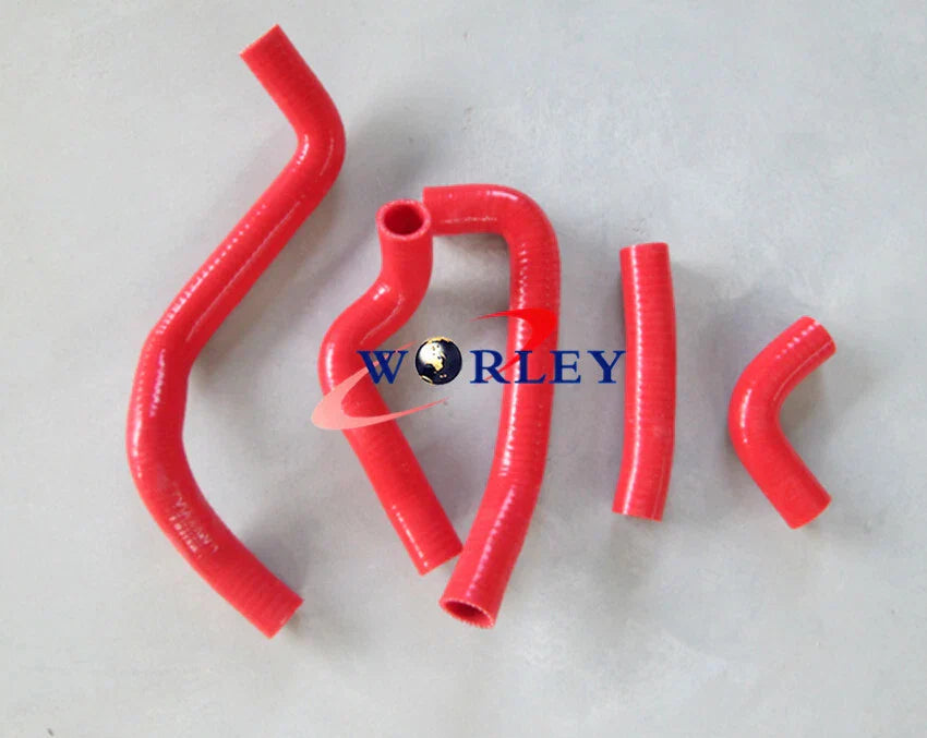 Aluminum Radiator + Red Silicone Hose for Kawasaki KDX200 KDX220 (1995-2006)
