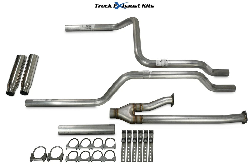 2.5" Dual Exhaust Kit for Toyota Tundra (2009–2013) No Muffler, Rear Rolled Tip