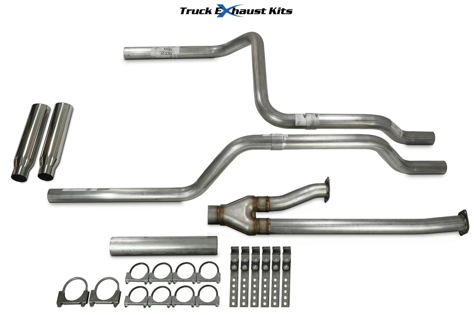 2.5" Dual Exhaust Kit for Toyota Tundra (2009–2013) No Muffler, Rear Rolled Tip