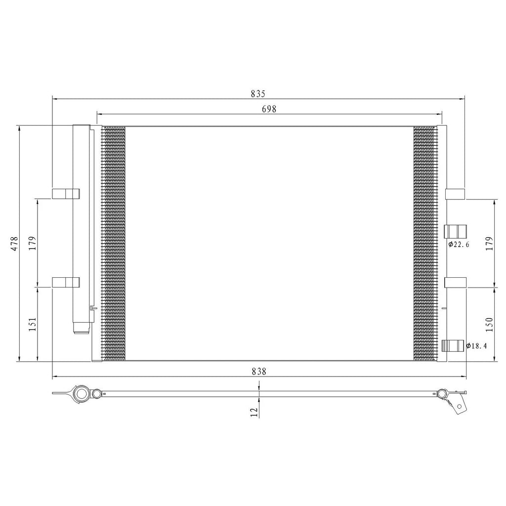 Replacement A/C Condenser w/Receiver/Drier (See compatibility Chart)