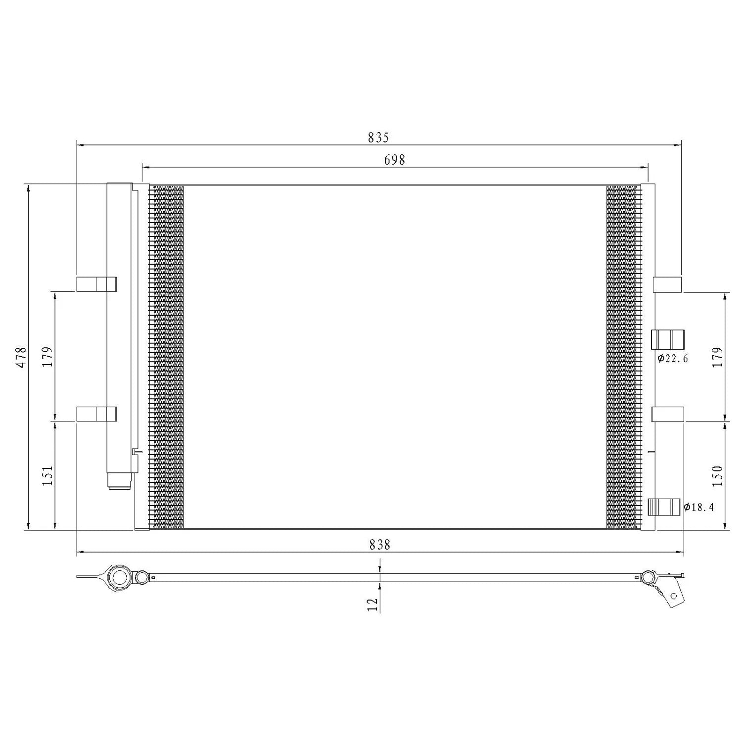 Replacement A/C Condenser w/Receiver/Drier (See compatibility Chart)