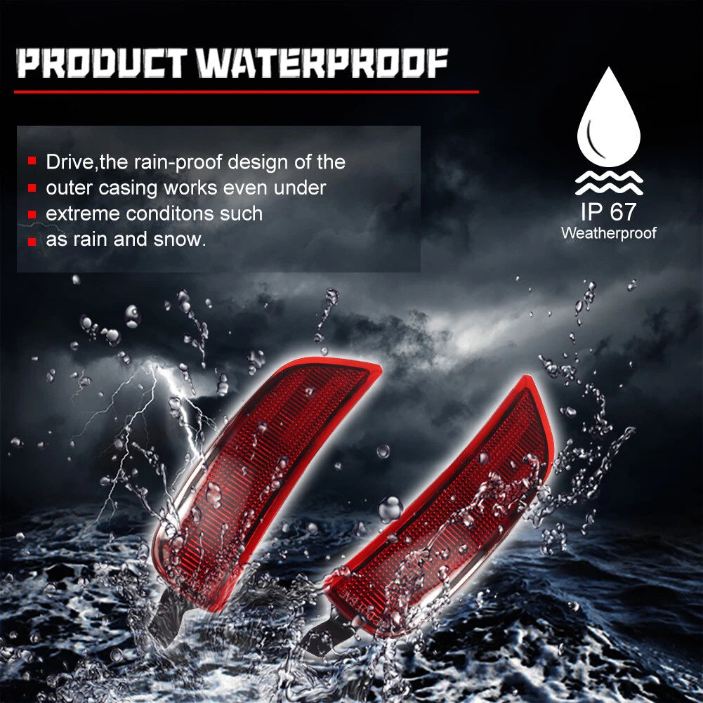 2X Red Rear Fender Side Marker Light Housing Covers for Mazda MX-5 Miata