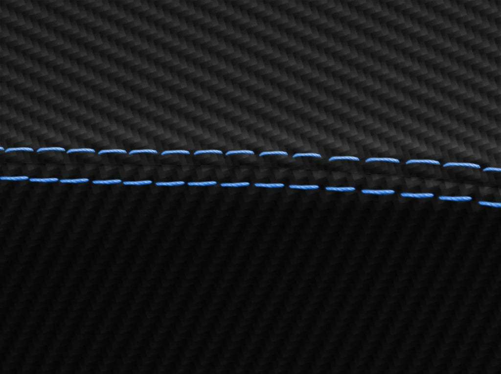 Carbon Fiber Console Lid Armrest Cover for Dodge Dart (2013–2016) Blue Stitch