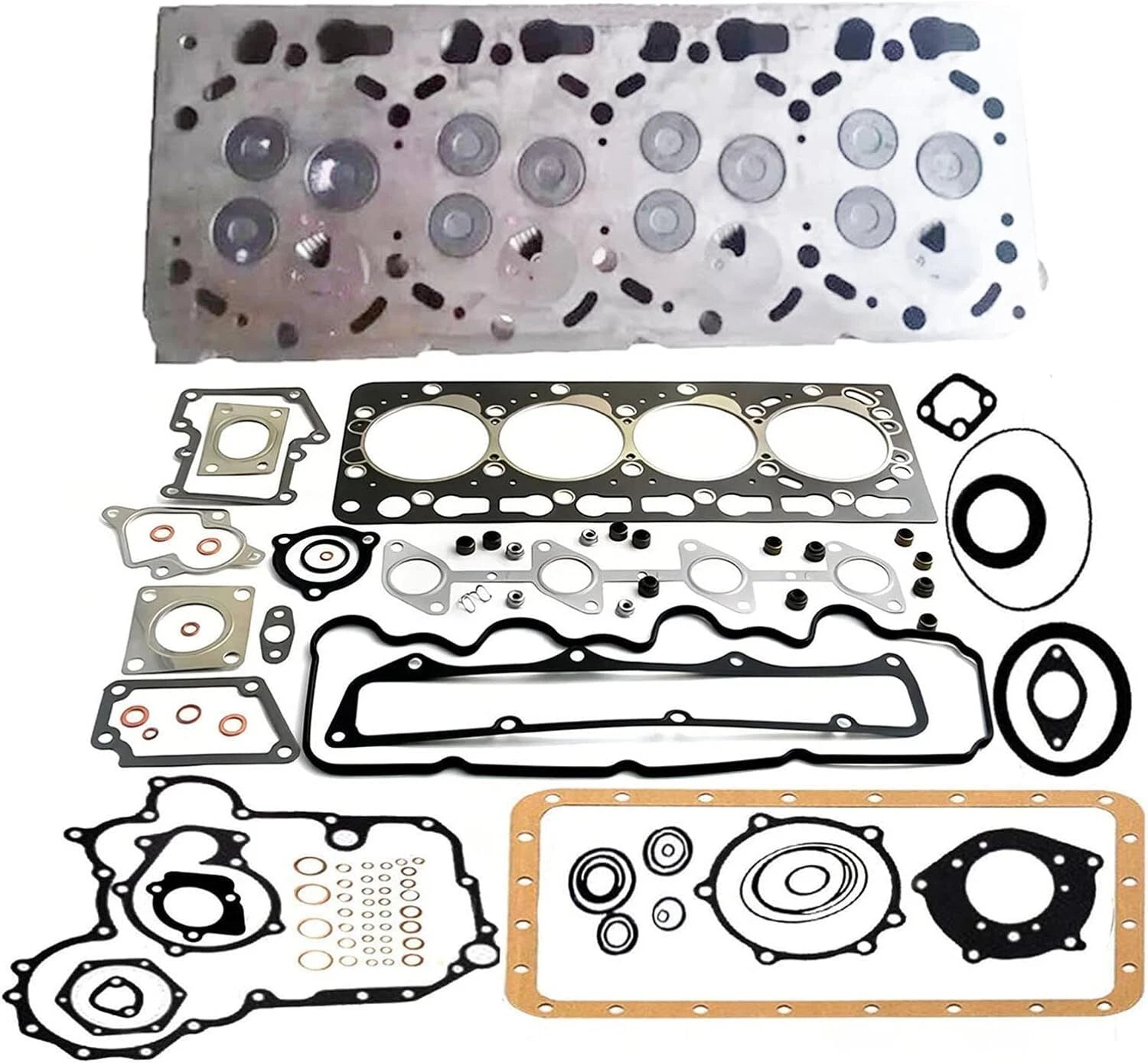 12V Cylinder Head & Gasket Kit for Kubota V3300 V3600 (2000–2005) 1G513-03020