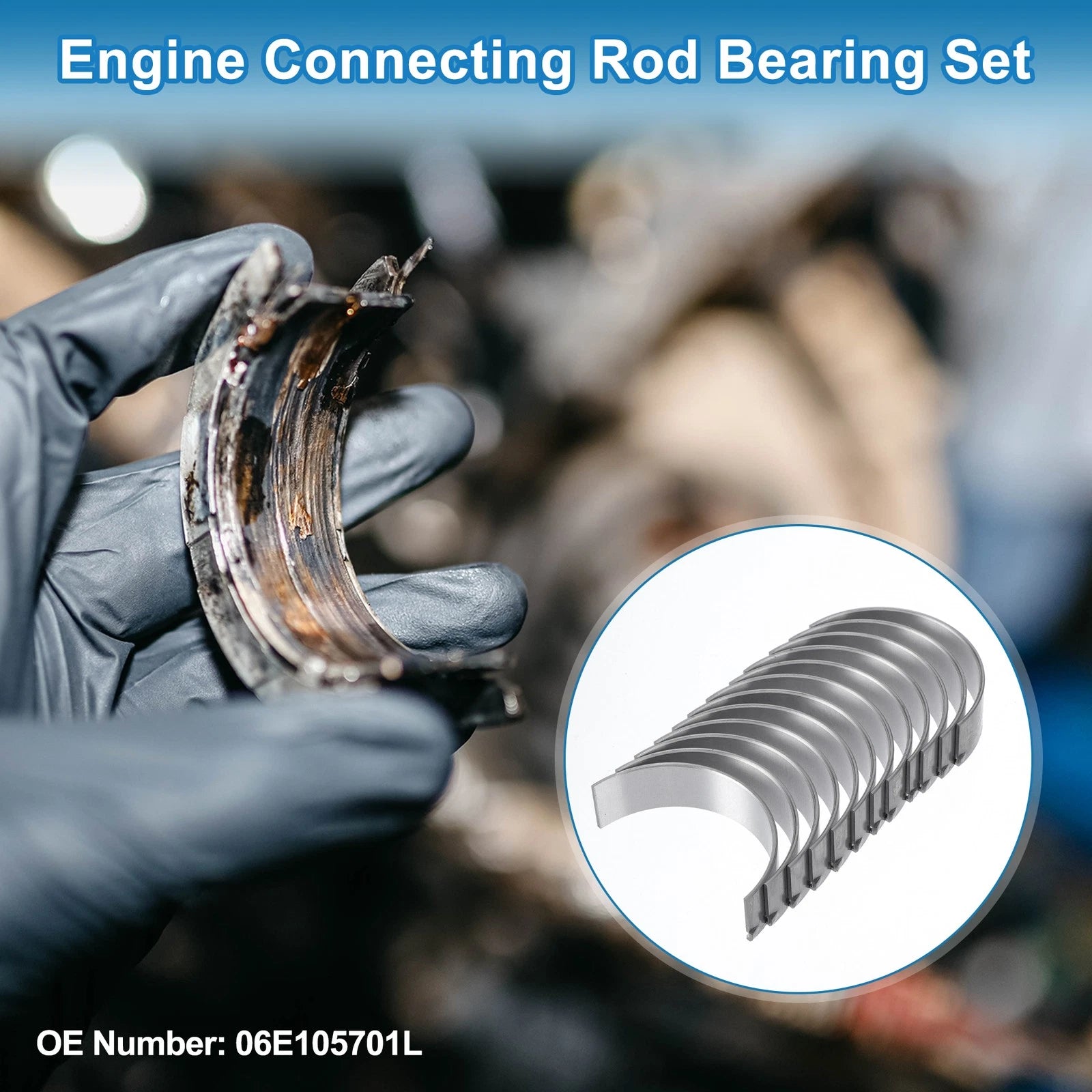 Connecting Rod Bearing Set No.06E105701L for Audi A6 (2012–2018) 12 Pcs