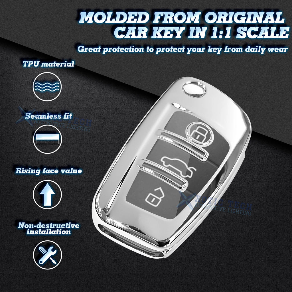 Soft TPU Anti-Scratch Key Fob Cover for Audi (2010-2024)