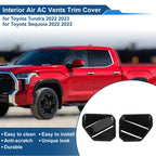 Air Condition Outlet Vent Trim Cover Frame for Toyota Tundra (2014–2021) Carbon Fiber Black