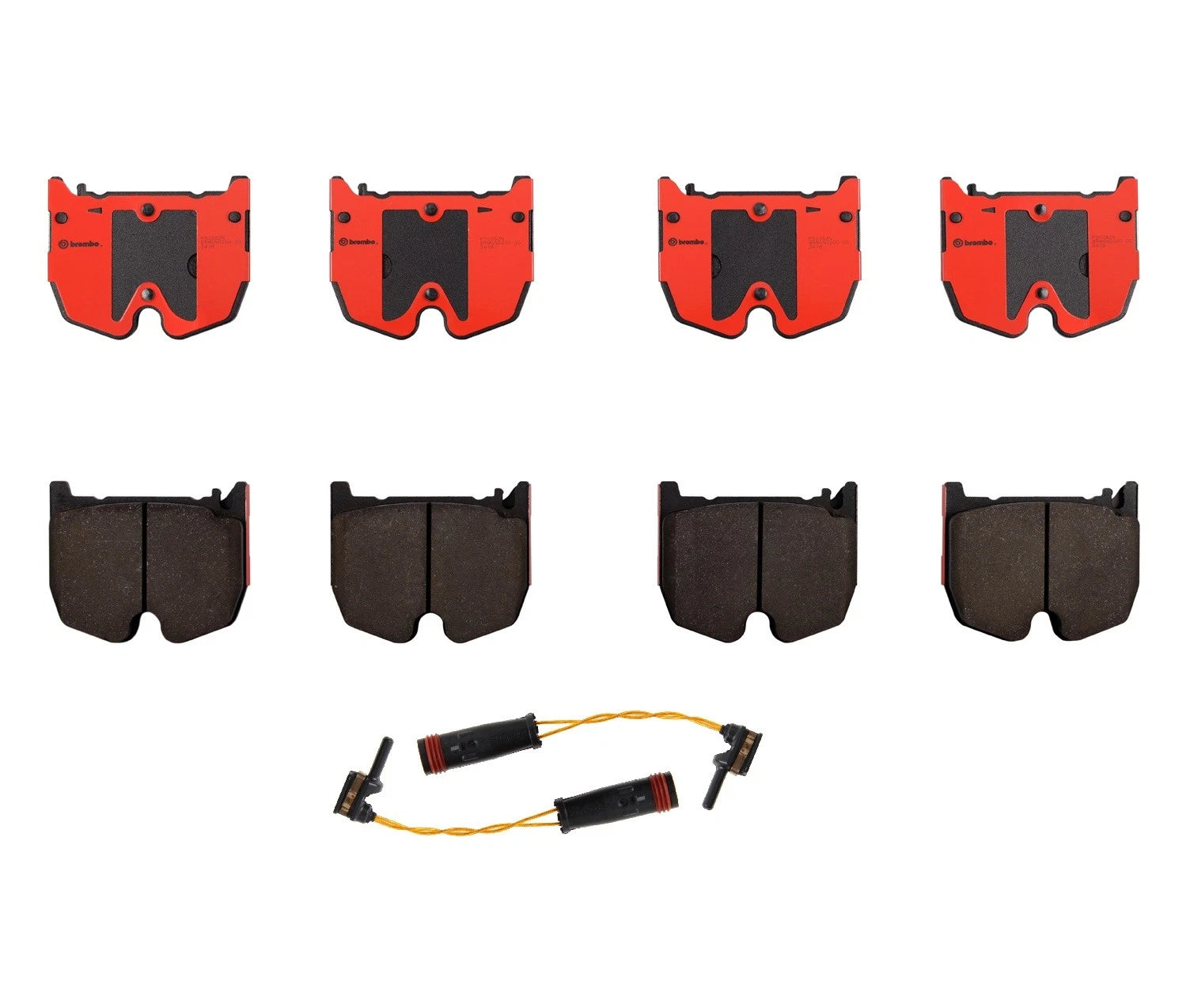Front Ceramic Brake Pad Set with 2 Sensors for Mercedes R230 SL55 AMG (2002–2008)