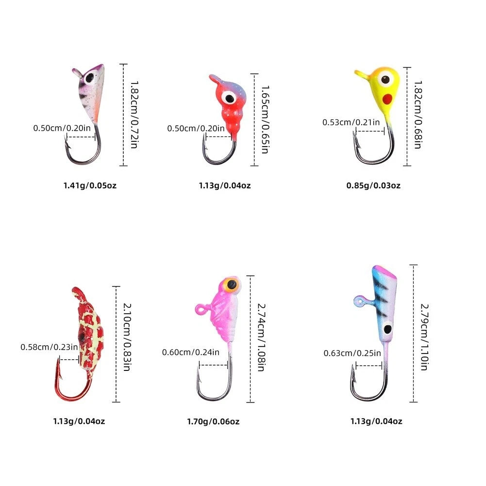 28PCS Weighted Head Jig Hooks for Bass Pike Saltwater Fishing