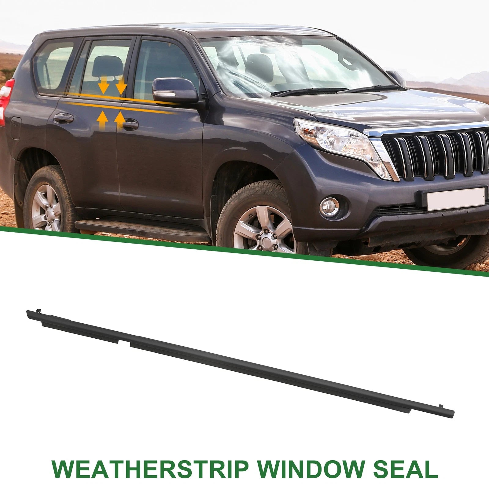 1pc Rear Left Weatherstrip Window Seal No.7572260071 for Toyota Land Cruiser (2008–2021)