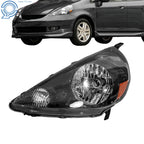 Halogen Headlight for Honda Fit (2007–2008) Left Side Black Housing