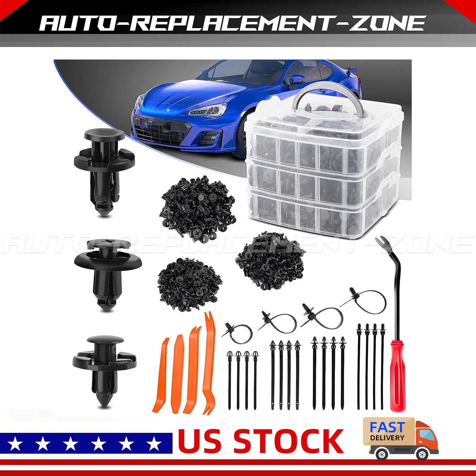400PCS Push-Type Retainer Clips for Subaru (Bumper/Quarter Panel/Grille)