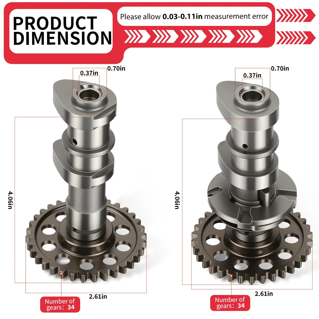 Intake Exhaust Camshaft + Cam Timing Chain for Kawasaki KFX 400 (2003–2006)
