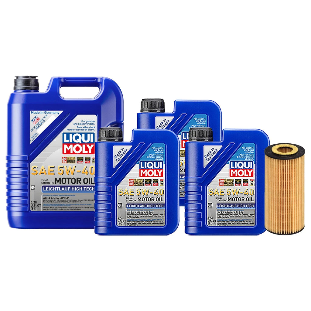 Oil Change Kit for Mercedes M275 (11L Liqui Moly Leichtlauf 5W40, Hengst)