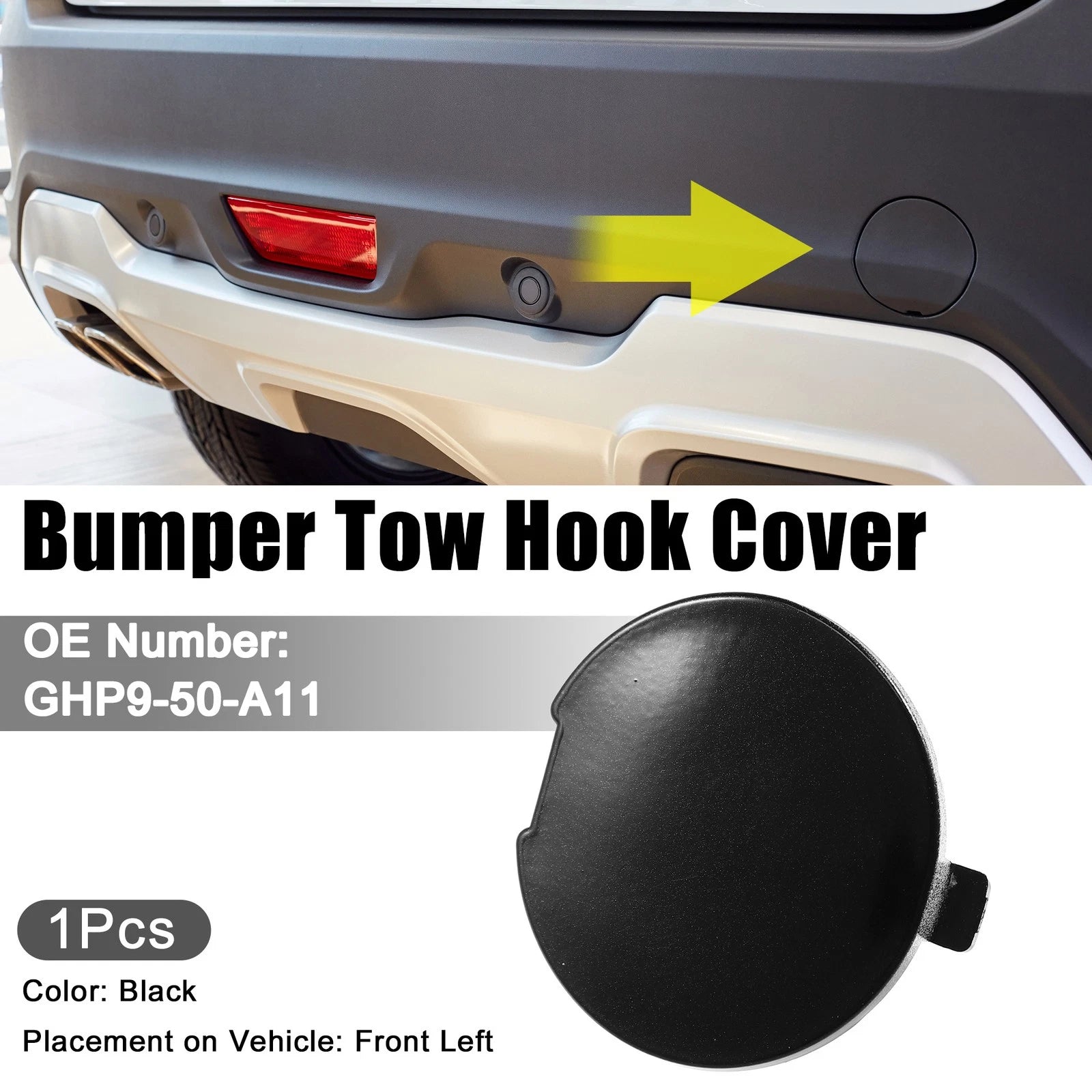 Tow Eye Hook Cover Cap for Mazda 6 (2013–2021) - Gloss Black