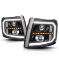 C-Bar LED DRL + Sequential Turn Signal Projector Headlights for Silverado (2007–2014)