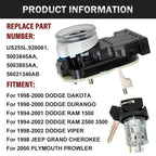 Ignition Lock Switch for Dodge Viper (1998–2002), Ram 2500/3500 (1994–2001), Durango (1998–2000)