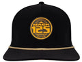 Mack Trucks Snapback Hat Black Gold Logo Mesh Panels Flat Brim Cap