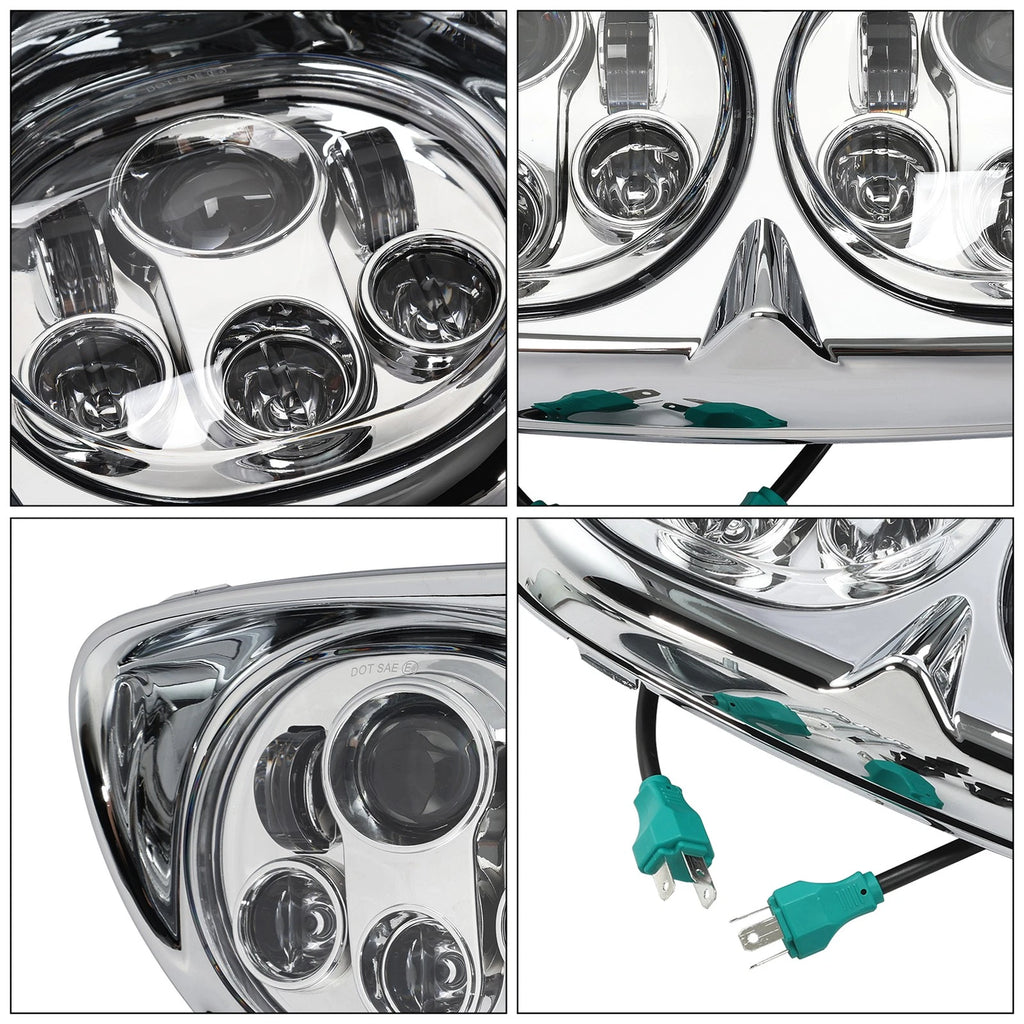 5.75" Dual LED Headlight Lamp Projector for Harley Road Glide FLTR (1998–2013)