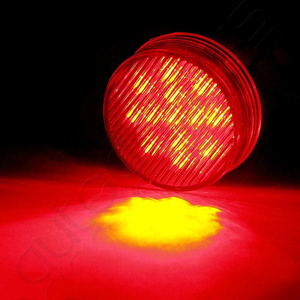 Set of 2 Red & 2 Amber 2.5" Round LED Side Marker Lights for Trailer