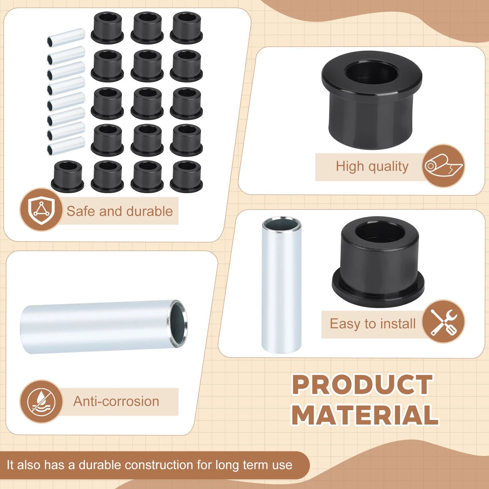 Full Set A-Arm Bushing Kit for Honda TRX400X TRX450ER TRX400EX TRX450R (1999–2014)
