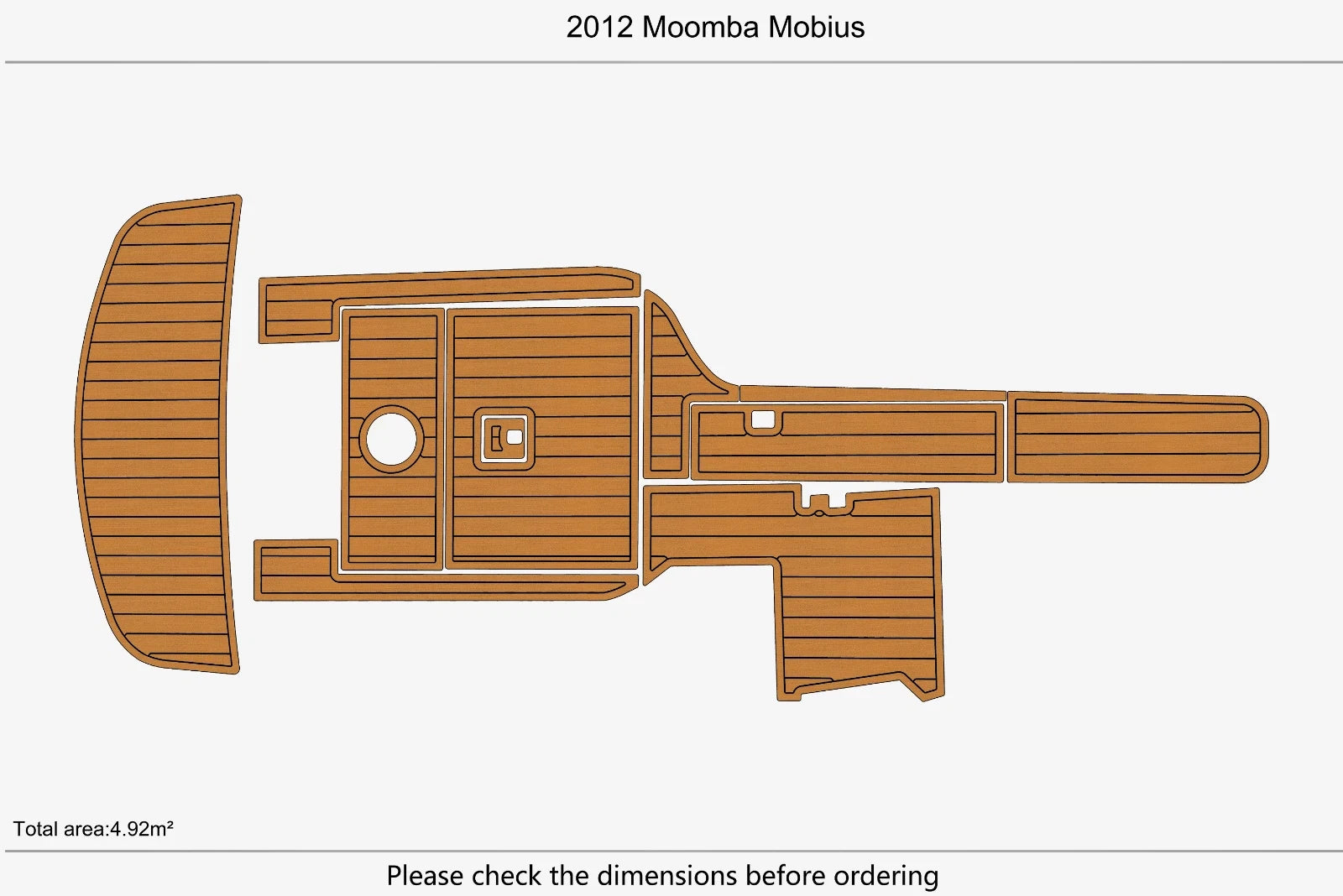 EVA Foam Faux Teak Deck Flooring for Moomba Mobius (2012)