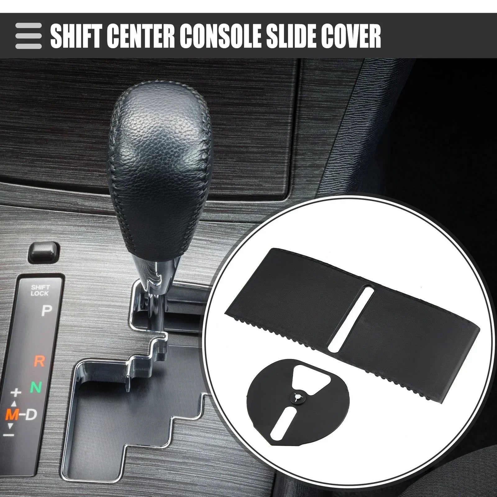 Center Console Slider Cover for Lexus IS250 (2006-2013) - Black Plastic 1 Set
