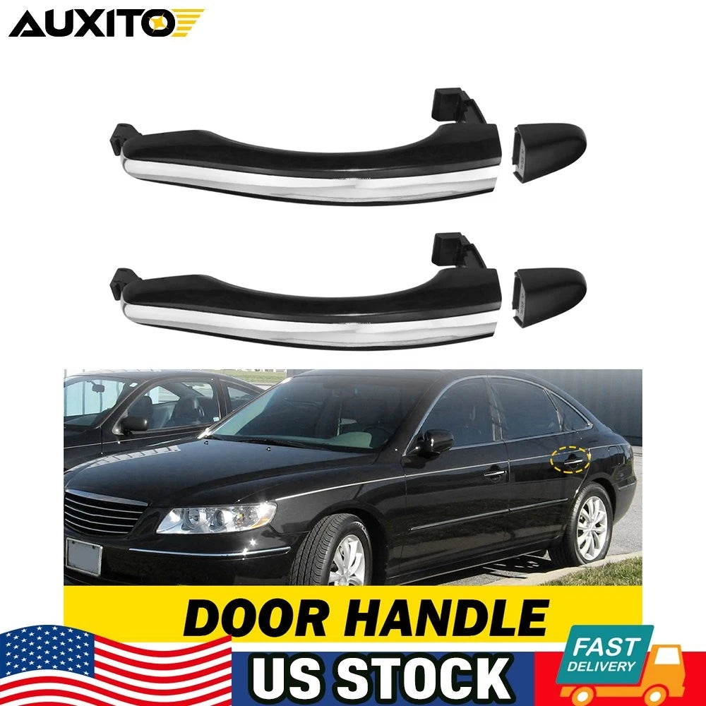 2 Rear Exterior Door Handles for Hyundai Azera (2006–2011) Primed Plastic