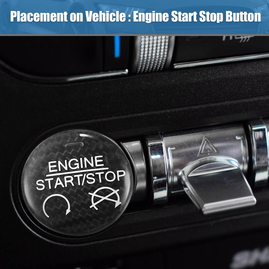 Engine Start Stop Button Sticker Decal Trim for Ford Mustang (2015–2022) Black