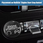 Engine Start Stop Button Sticker Decal Trim for Ford Mustang (2015–2022) Black