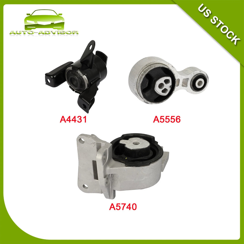 Set of 3 Motor & Transmission Mounts for Mercury Milan (2010–2011)