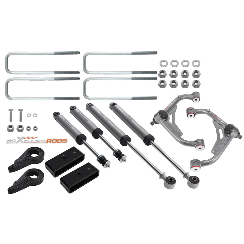 3" Lift Shocks Upper Control Arms for Silverado Sierra 2500HD 3500HD (2001–2010)