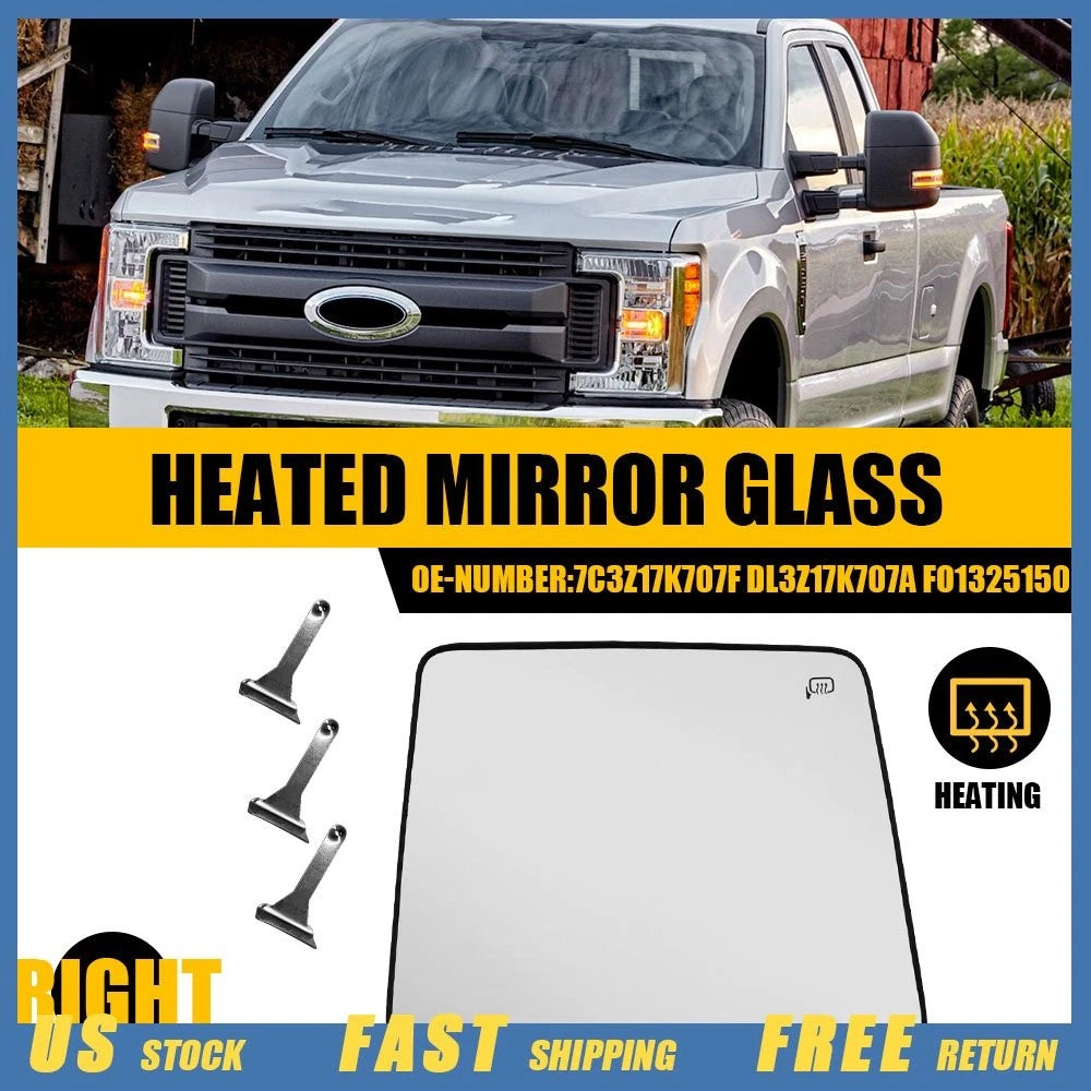 Heated Tow Mirror Glass for Ford Super Duty F250 F350 F450 (2008–2016) RH
