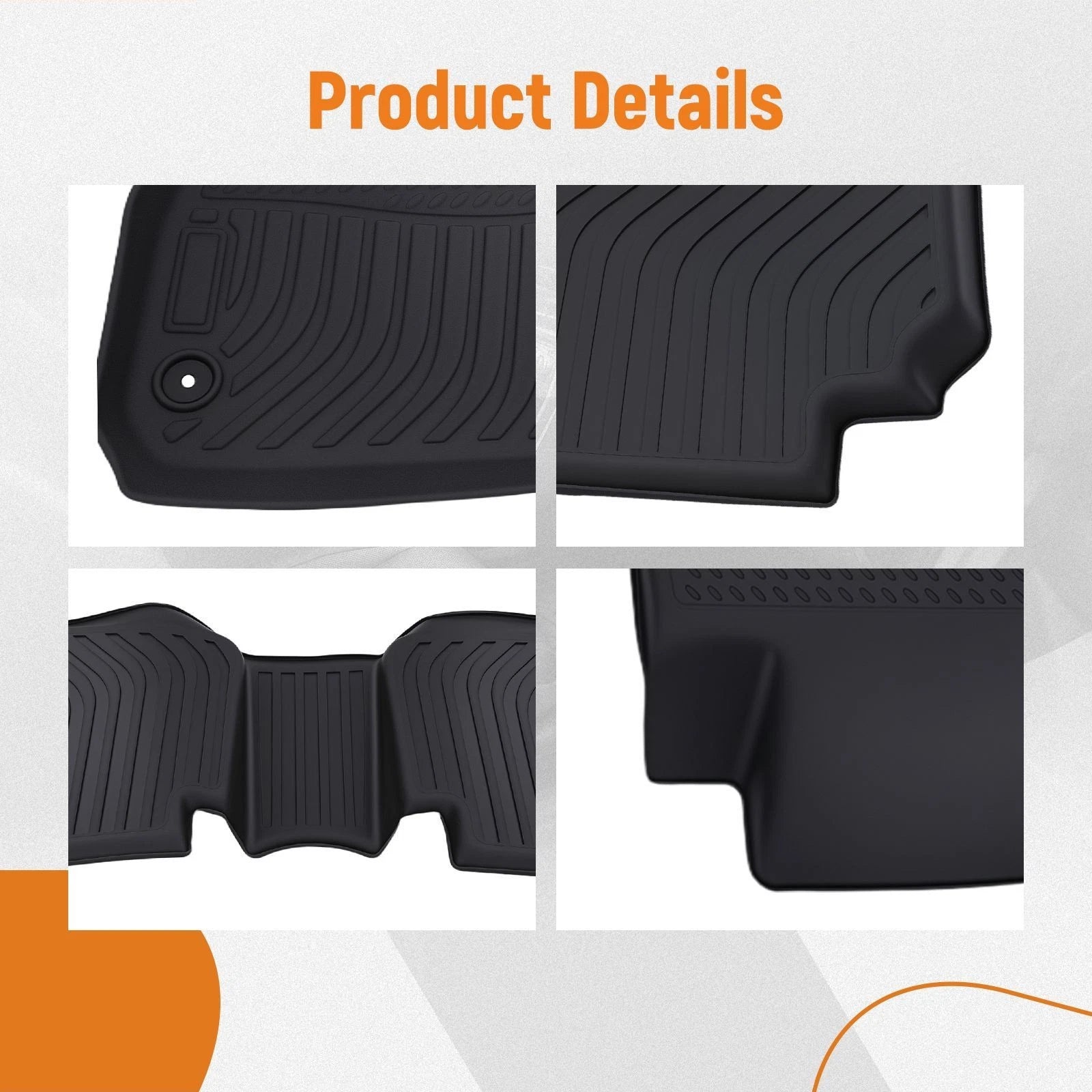 All-Weather Floor Mats for Chevrolet Malibu (2016–2025) Black TPE