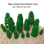 Set of 40 Mixed Size Model Trees for Architecture Scenery