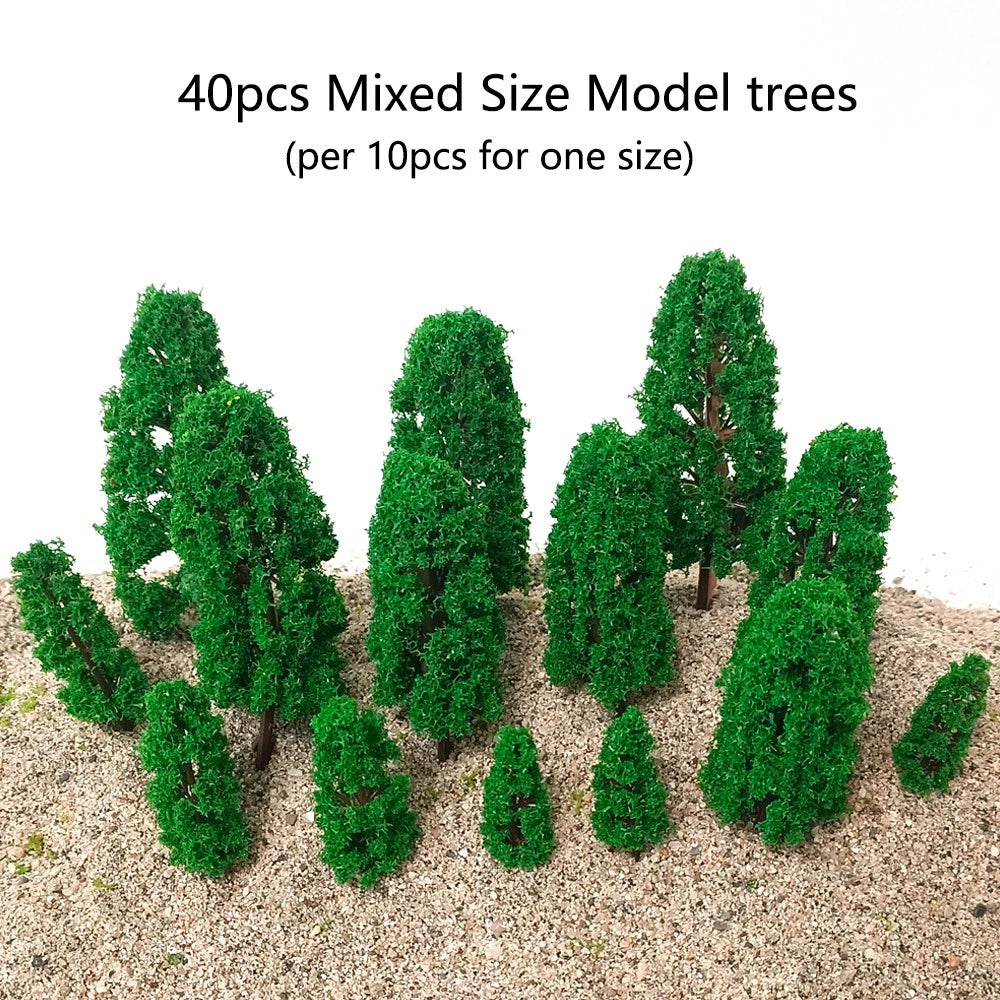 Set of 40 Mixed Size Model Trees for Architecture Scenery