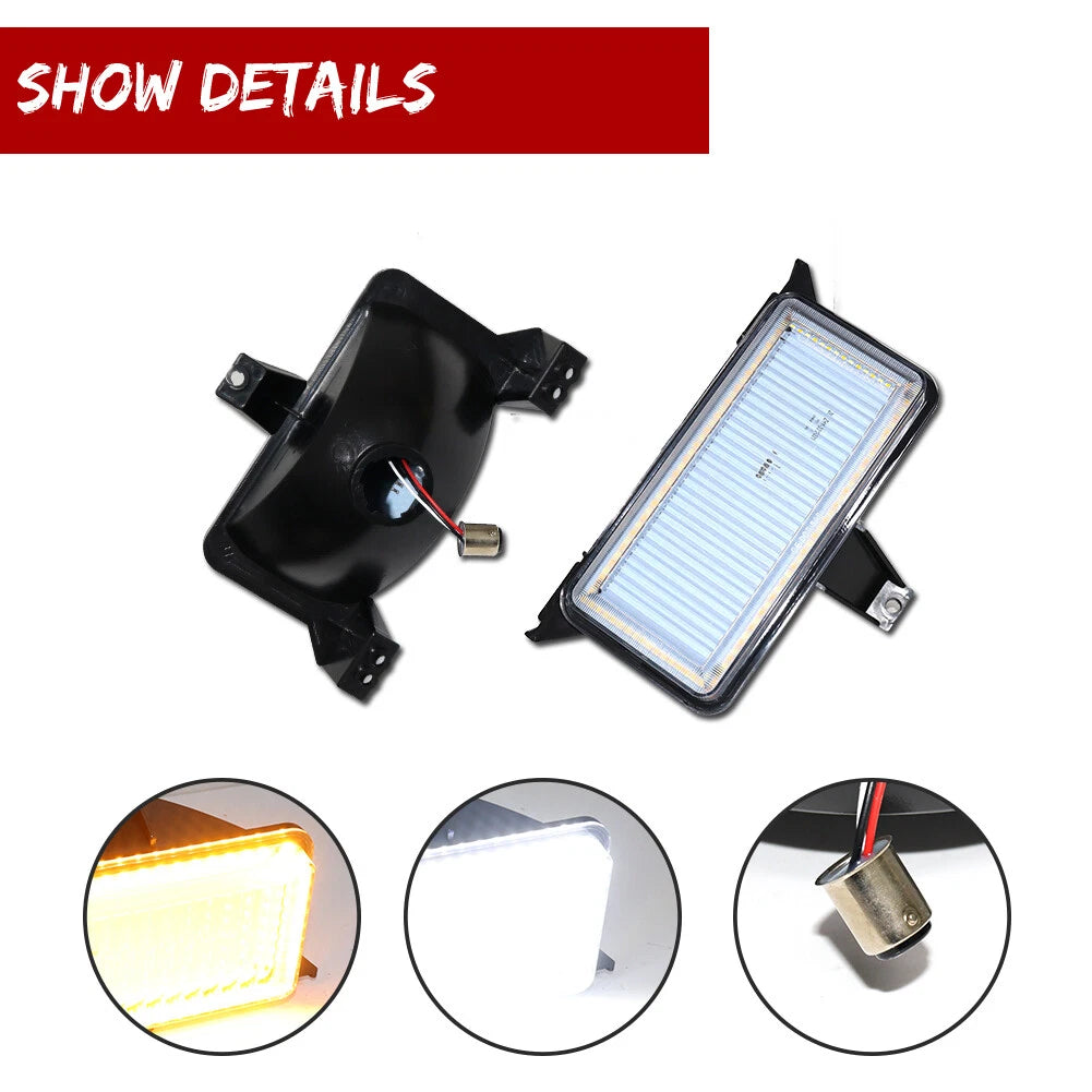 Clear Switchback LED Signal Blinker Corner Lights for Chevrolet GMC Pickup