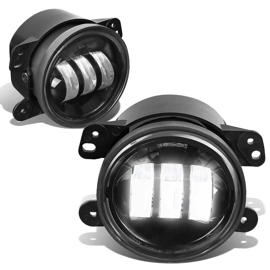 Pair LED Projector Fog Light Lamps for Jeep Wrangler (2007–2017) & Dodge Charger (2011–2014)
